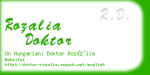 rozalia doktor business card